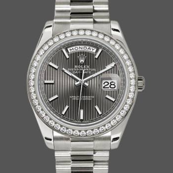 Rolex Day-Date 228349RBR Dark Rhodium Dial Diamond Bezel 40mm Mens Watch (w15326702)