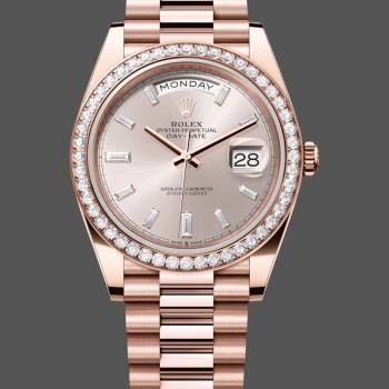 Rolex Day-Date 228345RBR 0007 Sundust Diamond Dial Diamond Bezel 40mm Mens Watch (w15326707)