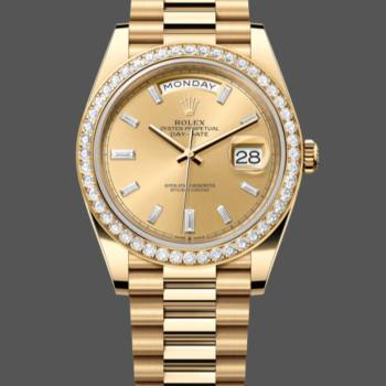 Rolex Day-Date 228398TBR Champagne Diamond Dial Diamond Bezel 40mm Mens Watch (w15326713)