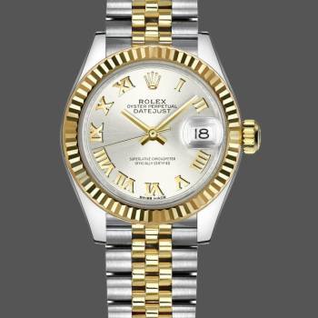 Rolex Datejust 279173 Silver Roman Numeral Dial Fluted Bezel 28mm Lady Watch (w15326716)