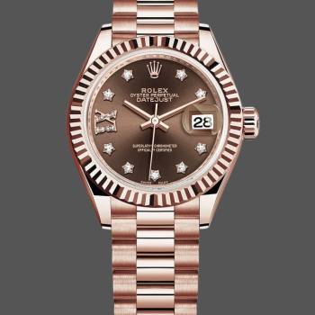 Rolex Datejust 279175 Chocolate Diamond Mark Fluted Bezel 28mm Lady Watch (w15326718)
