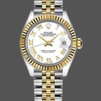 Rolex Datejust 279173 White Roman Numeral Dial Fluted Bezel 28mm Lady Watch (w15326723)