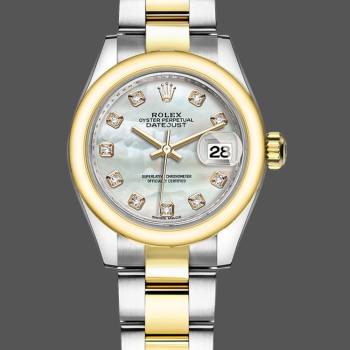 Rolex Datejust 279163 Mother of Pearl Diamond Dial Domed Bezel 28mm Lady Watch (w15326734)