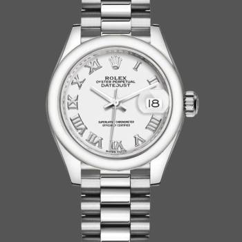 Rolex Datejust 279166 White Roman Numeral Dial Domed Bezel 28mm Lady Watch (w15326742)