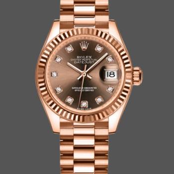 Rolex Datejust 279175 Chocolate Diamonds Dial Fluted Bezel 28mm Lady Watch (w15326753)