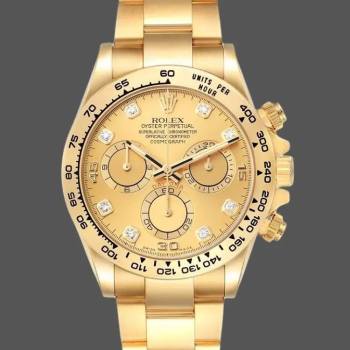 Rolex Daytona 116508 Yellow Gold Champagne Diamond Dial 40MM Mens Watch (w15326761)