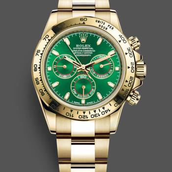 Rolex Daytona 116508 Yellow Gold Green Index Dial 40MM Mens Watch (w15326764)
