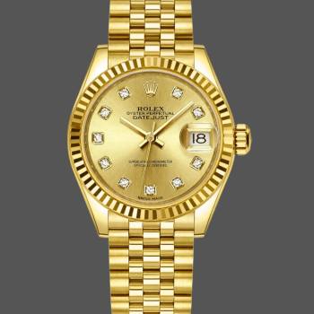 Rolex Datejust 279178 Champagne Diamond Dial Yellow Gold 28mm Lady Watch (w15326804)