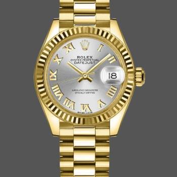 Rolex Datejust 279178 Silver Roman Dial Fluted Bezel 28mm Lady Watch (w15326813)