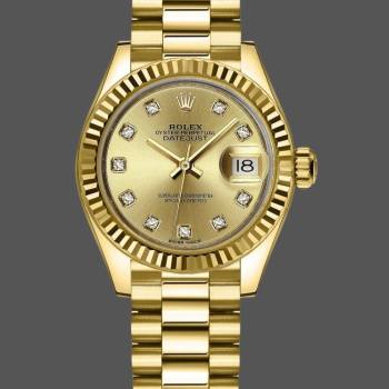Rolex Datejust 279178 Champagne Fluted Bezel 28mm Lady Watch (w15326837)
