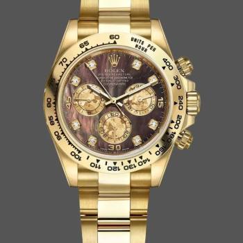 Rolex Daytona 116508 Yellow Gold Black Mother Of Pearl Dial 40MM Mens Watch (w15326839)