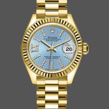 Rolex Datejust 279178 Cornflower Blue Dial Fluted Bezel 28mm Lady Watch (w15326842)