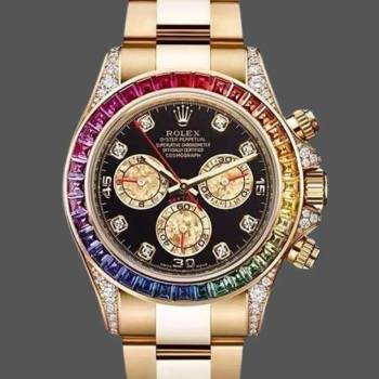 Rolex Daytona 116598 Yellow Gold Black Diamond Dial 40MM Mens Watch (w15326844)