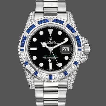 Rolex GMT Master II 116759SA Black Dial White Gold 40mm Mens Watch (w15326877)