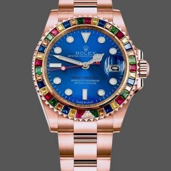 Rolex Yacht-Master 116695 Everose Gold Blue Dial 40MM Mens Watch (w15326929)