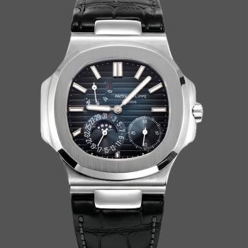 Patek Philippe Nautilus Moon Phases Rose & White Gold Slate Blue Sunburst 5712GR 001 (w17173398)