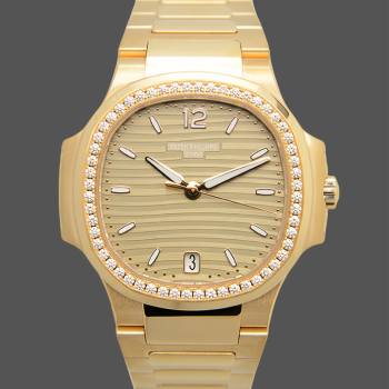 Patek Philippe Ladies Nautilus Golden Dial Rose Gold 7118 1200R 010 (w17184230)
