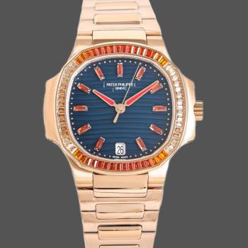Patek Philippe Nautilus Ladies Rose Gold Blue Dial 7118 35.2mm (w17184240)