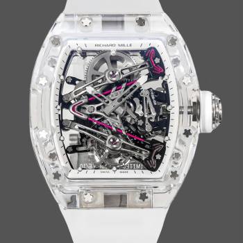 RM38-02 Richard Mille Tourbillon Movement Edition Crystal White Rubber Strap (w17775178)