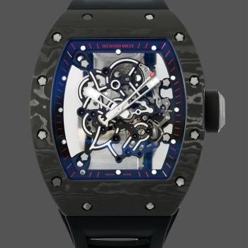 Richard Miller RM 055 RMUL2 NTPT Carbon Fiber Black Rubber Strap (w17781008)