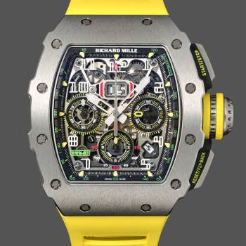 Richard Mille RM 11 03 Titanium Skeleton Dial Yellow Strap (w17797788)