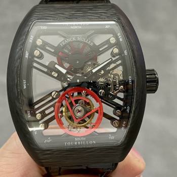 Franck Muller Skeleton V45 T SQT Black Strap 35.6mm×40.6mm (w17826658)