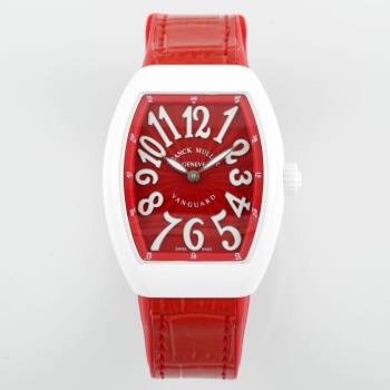 Franck Muller Women Yacht Red Dial Leather Strap (w17826667)