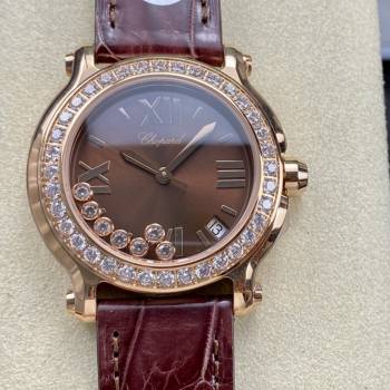 Chopard Happy Sport Diamond Bezel Brown Quartz 278475-3037 (w17836982)