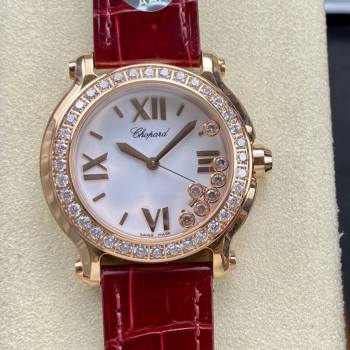 Chopard Happy Sport Rose Gold Women Quartz Watch 278475-3037 (w17836983)