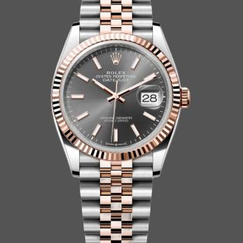 Rolex DateJust 126231 Two-Tone SS Rose Gold Grey Rhodium Dial (w17837059)