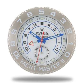 Rolex Yacht Master ll White & Silver Wall Clock (w21923253)