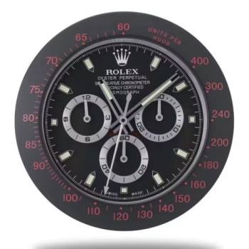 Rolex Daytona Silver Mark Black Wall Clock (w21924546)