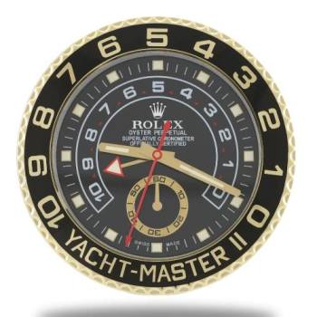 Rolex Yacht Master ll Gold & Black Wall Clock (w21924548)