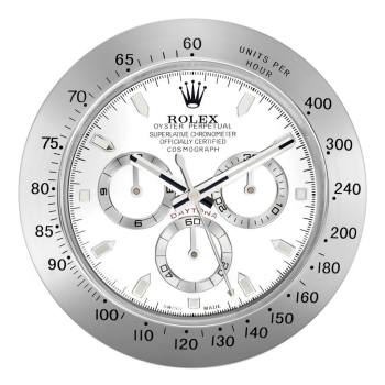 Rolex Daytona Silver & White Wall Clock (w21929368)