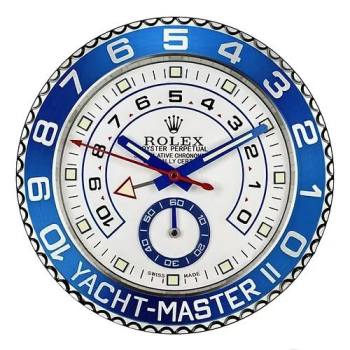 Rolex Yacht Master ll Silver & Blue Wall Clock (w21930381)