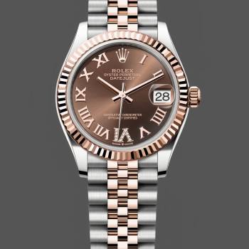Rolex Datejust 31mm Rose Gold 278271 0004 Chocolate Roman VI Jubilee (w22045532)