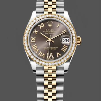 Rolex Datejust 31mm Stainless Steel and Yellow Gold 278383RBR 0018 Grey VI Roman Jubilee (w22045554)