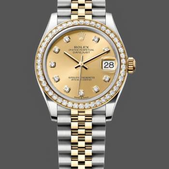 Rolex Datejust 31mm Stainless Steel and Yellow Gold 278383RBR 0026 Champagne Diamond Jubilee (w22045556)