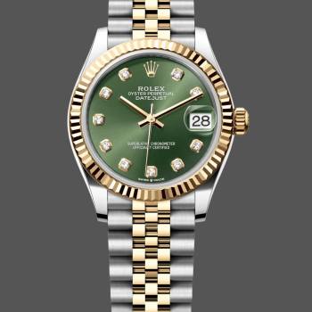 Rolex Datejust 31mm Stainless Steel and Yellow Gold 278273 0030 Green Jubilee (w22047473)