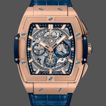 Hublot Spirit of Big Bang Chronograph King Gold Blue Leather Men Watch 601.OX.7180.LR (w22047702)