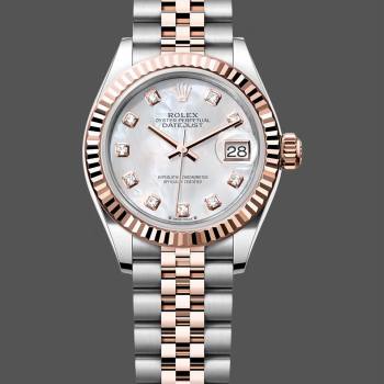 Rolex Datejust 28mm Stainless Steel and Everose Gold 279171 0013 Mop Diamond Jubilee (w22048316)