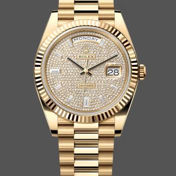 Rolex Day Date 40 Yellow Gold Pave Diamond Dial M228238 0054 Men Watch (w22050444)