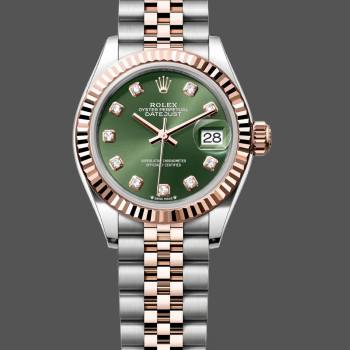 Rolex Datejust 279171 0007 28 Olive Green Diamond-Set Jubilee Ladies Watch (w22050449)