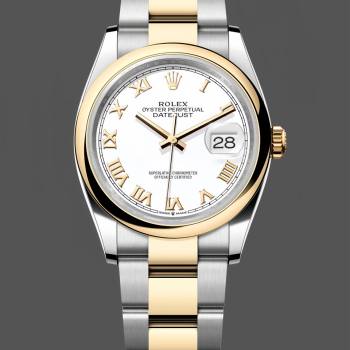 Rolex Datejust 36 White Dial Roman Numerals 126203 0030 Watch (w22052771)
