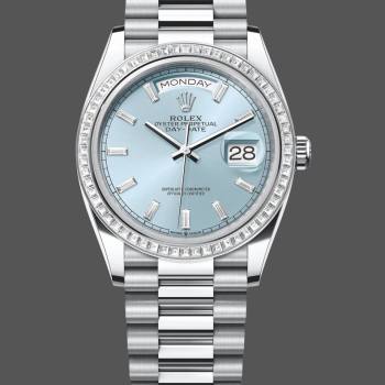 Rolex Day Date m128396tbr 0003 Platinum Ice Blue Dial 36 mm (w22052976)