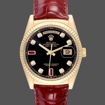 Rolex Day Date 118138 0020 Yellow Gold Diamond Ruby 36 mm (w22052982)