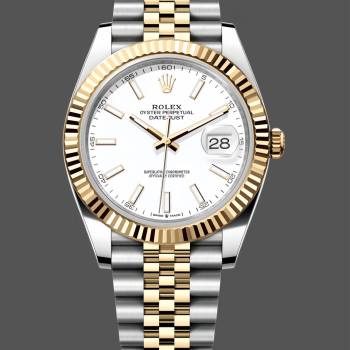 Rolex Datejust 126333 0016 White Index Jubilee 41mm Two Tone Steel (w22056614)