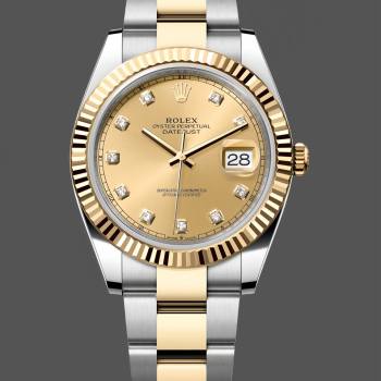 Rolex Datejust 126333 0011 Champagne Diamond Oyster 41mm Two Tone Steel (w22056617)