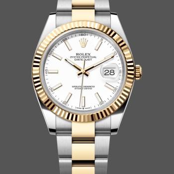 Rolex Datejust 126333 0015 White Index Oyster 41mm Two Tone Steel (w22056618)