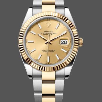 Rolex Datejust 126333 0009 Champagne Index Oyster 41mm Two Tone Steel (w22056621)